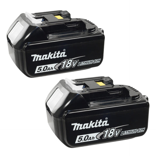 Makita 18V 5.0Ah Lithium Ion Battery 2-Pack (BL1860B, BL1860, BL1850) - Replacement Rechargeable Batteries for LXT Tools