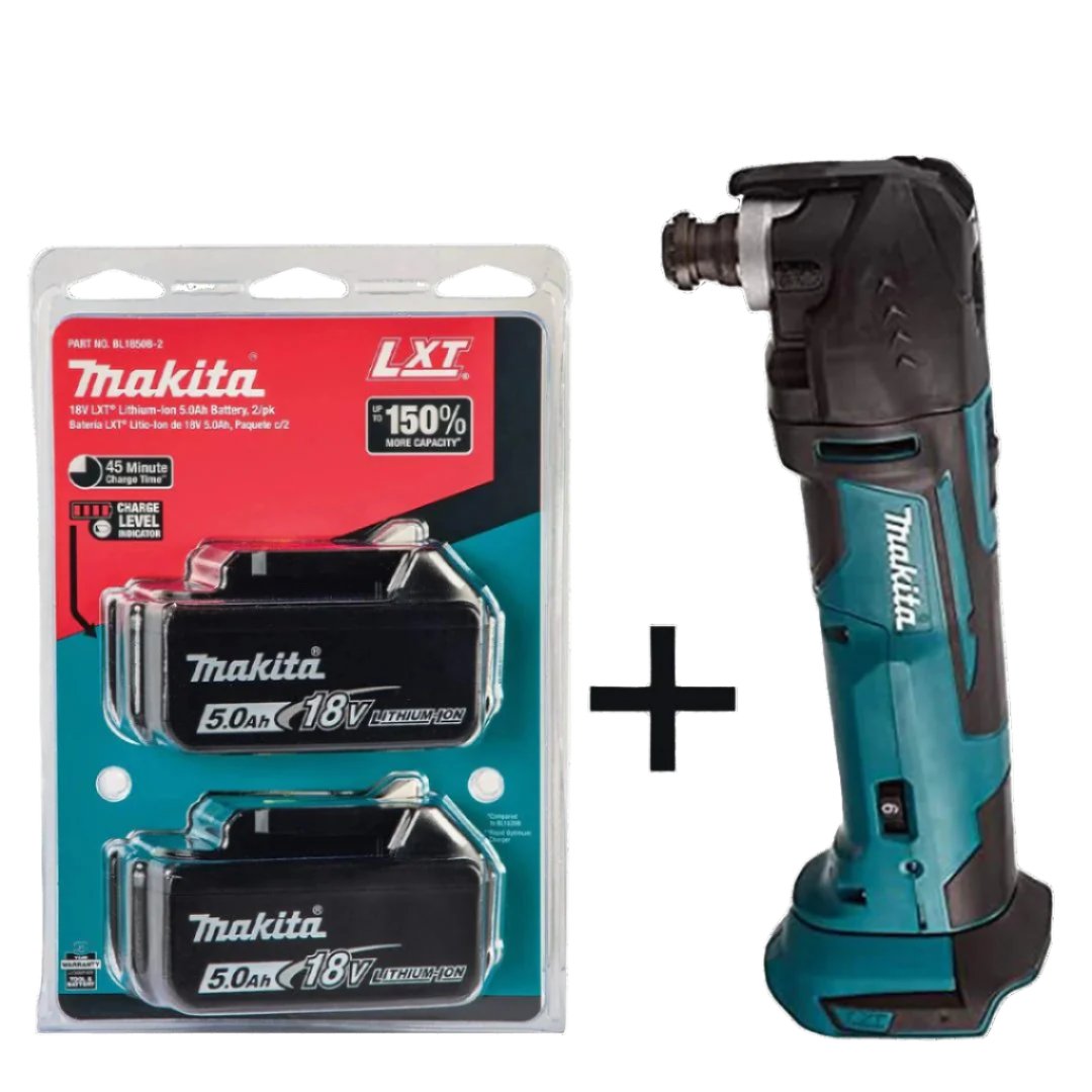 Makita DTM51Z 18V Cordless Multi-Tool Kit – Comes with Two 5.0Ah Batteries (Blue)